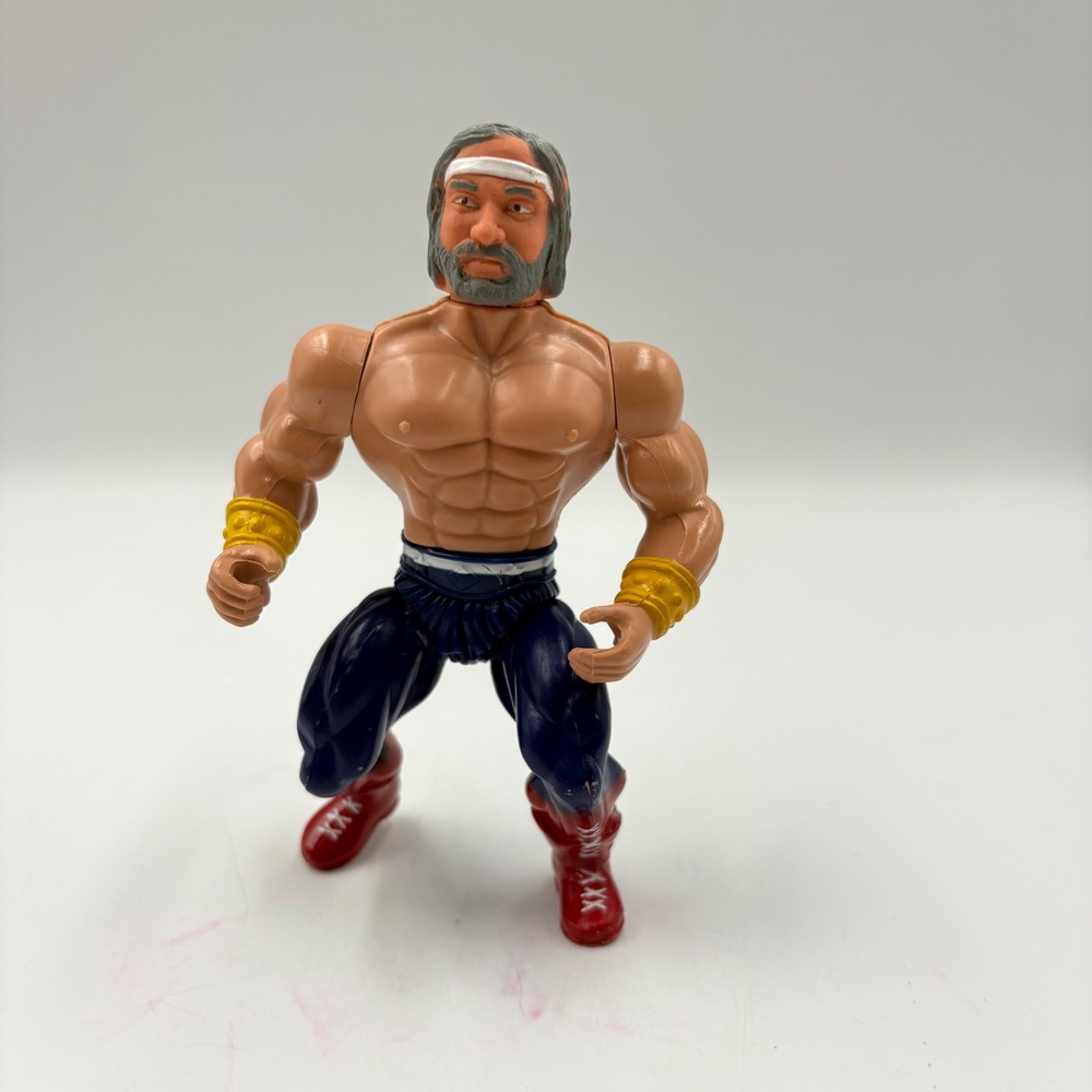 Wrestling Champions Powerful Pete Action Figure Vintage 80s Blue Red Good